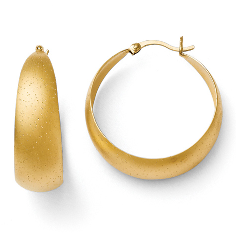 1 1/4in Gold Plated Sterling Silver Radiant Essence Hoop Earrings