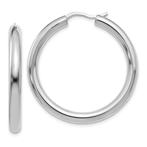 Sterling Silver 1 1/2in Hoop Earrings with Hidden Wire