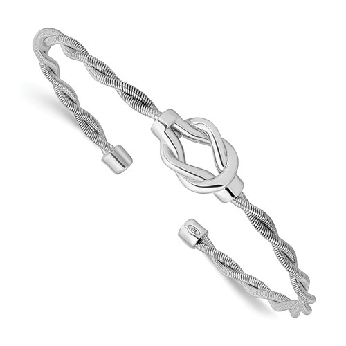 Sterling Silver Hercules Knot Twisted Cuff Bangle