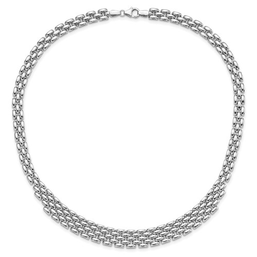Sterling Silver Panther Link Necklace 18in