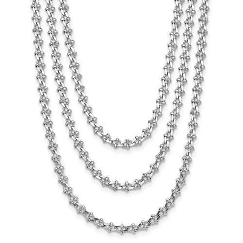 Sterling Silver Three Strand Jax Link Necklace
