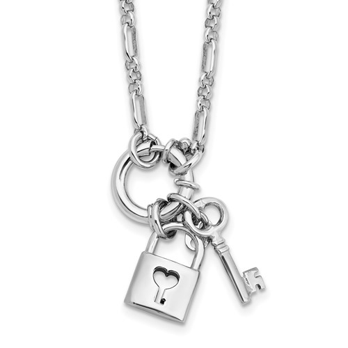 Sterling Silver Lock and Key Necklace