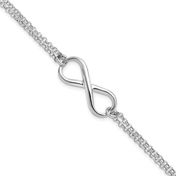 Sterling Silver 7 1/2in Infinity Symbol Strand Bracelet