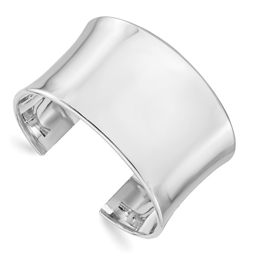 Sterling Silver Wide Slip-On Cuff Bangle Bracelet