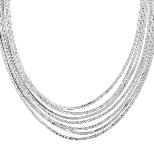 Sterling Silver Herringbone 7-Strand Necklace