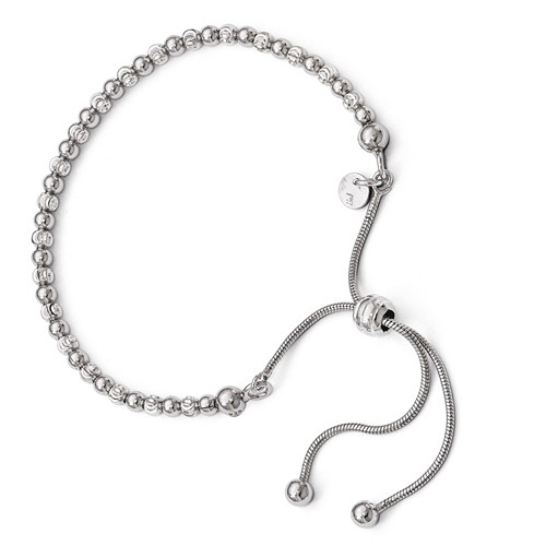Sterling Silver Italian Adjustable Bolo Bead Bracelet