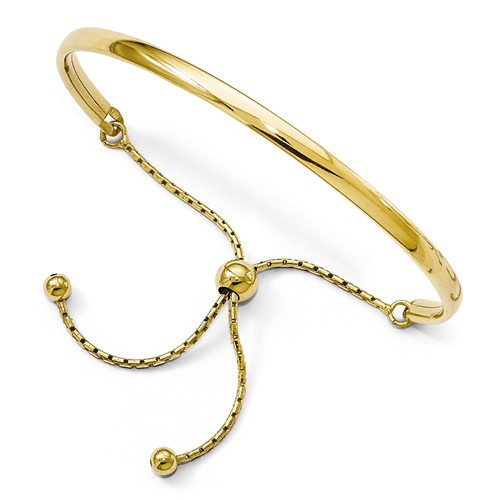 Gold-plated Sterling Silver Italian Adjustable Bangle Bracelet