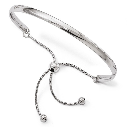 Sterling Silver Italian Adjustable Bangle Bracelet