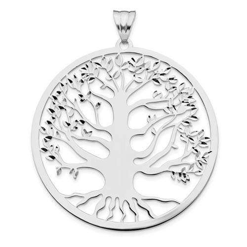Sterling Silver Tree of Life Pendant 1 3/4in