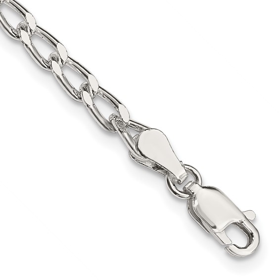 Sterling Silver 20in Open Link Curb Chain 3.2mm