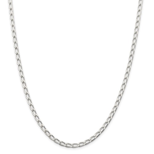 Sterling Silver 16in Open Link Curb Chain 4.3mm