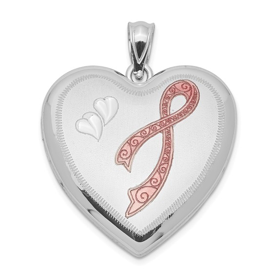 Sterling Silver 24mm Ribbon Heart Locket