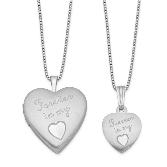 Sterling Silver Forever In My Heart Locket Set for Mother and Daughter