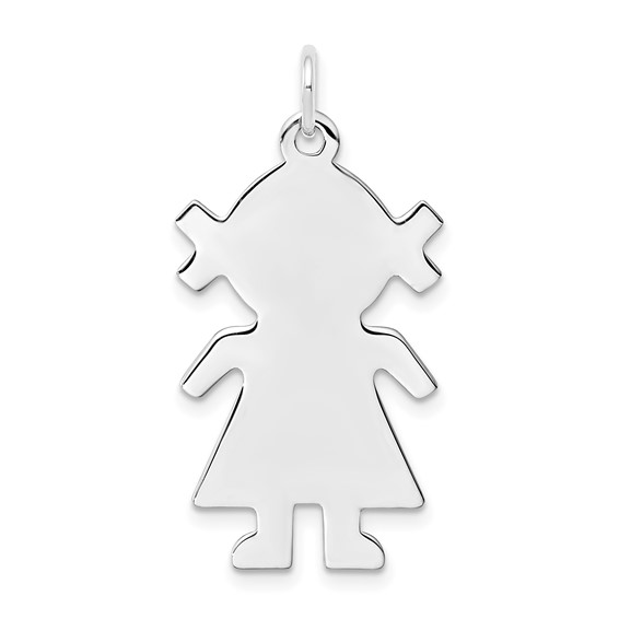 Sterling Silver Engravable Little Girl Disc Charm