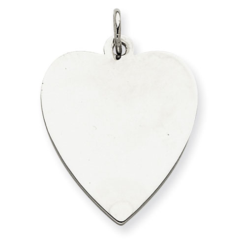 Sterling Silver Polished Engravable Heart Pendant 1in