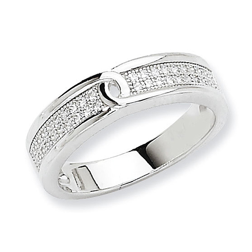 Sterling Silver & CZ Fancy Ring with Knot