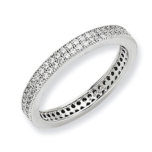 Sterling Silver & CZ Polished Fancy Ring