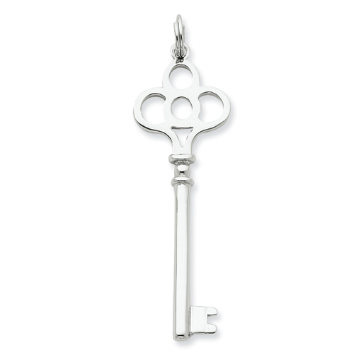 Sterling Silver 1 3/4in Key Pendant with Split Ring