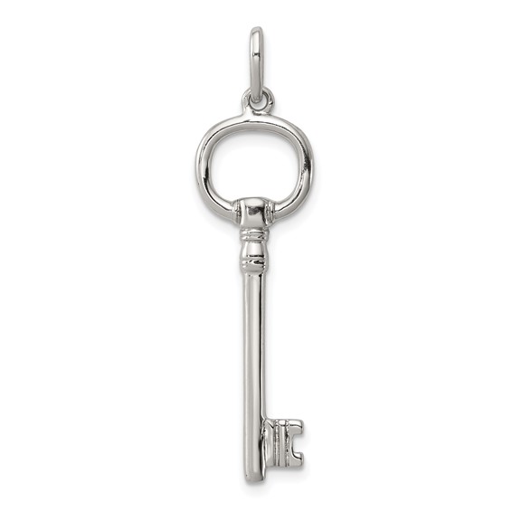 Sterling Silver 1 1/4in Key Pendant