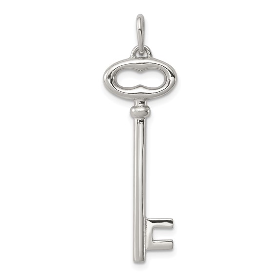 1 1/4in Sterling Silver Key Pendant