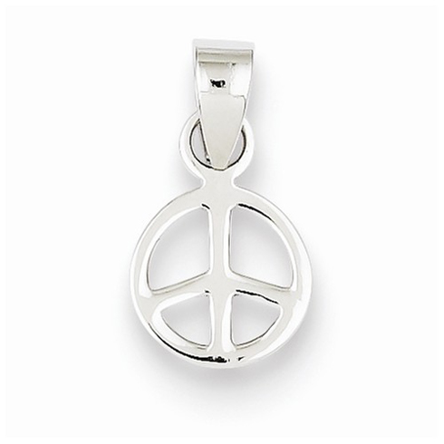 Sterling Silver 3/8in Peace Symbol Pendant