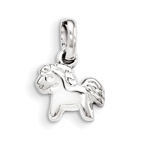 Sterling Silver Child's Pony Pendant 3/8in