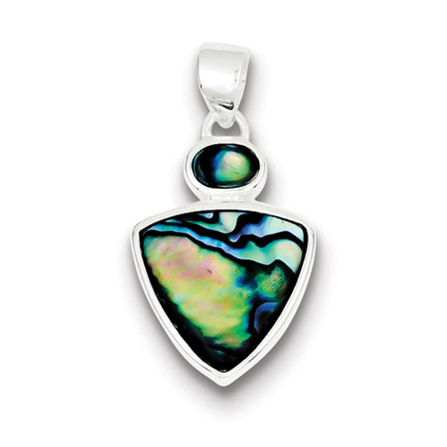 7/8in Abalone Shell Pendant - Sterling Silver