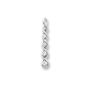 Sterling Silver CZ 5-Stone Wrapped Journey Pendant