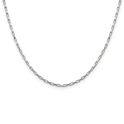 Sterling Silver 18in Elongated Box Chain 1.65mm