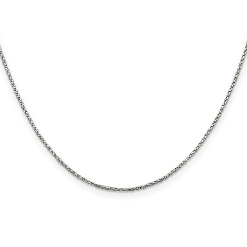 Sterling Silver 30in Twisted Box Chain 1.25mm