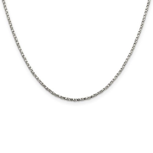 Sterling Silver 24in Twisted Box Chain 1.75mm