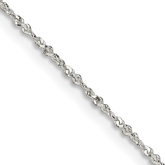 Sterling Silver 16in Twisted Serpentine Chain .5mm
