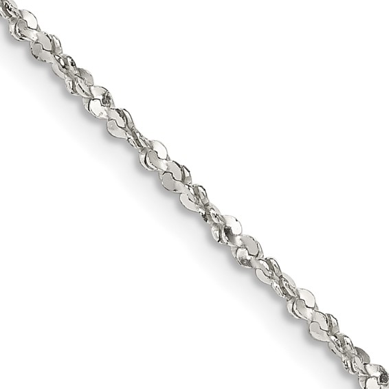 Sterling Silver 24in Twisted Serpentine Chain 1.4mm
