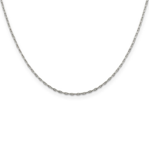 Sterling Silver 18in Beveled Oval Cable Chain .6mm