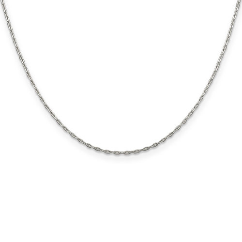 Sterling Silver 24in Beveled Oval Cable Chain .6mm