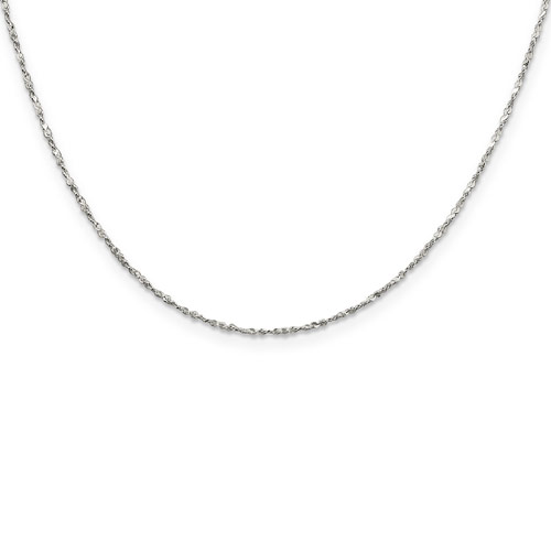 Sterling Silver 18in Twisted Serpentine Chain 1.2mm