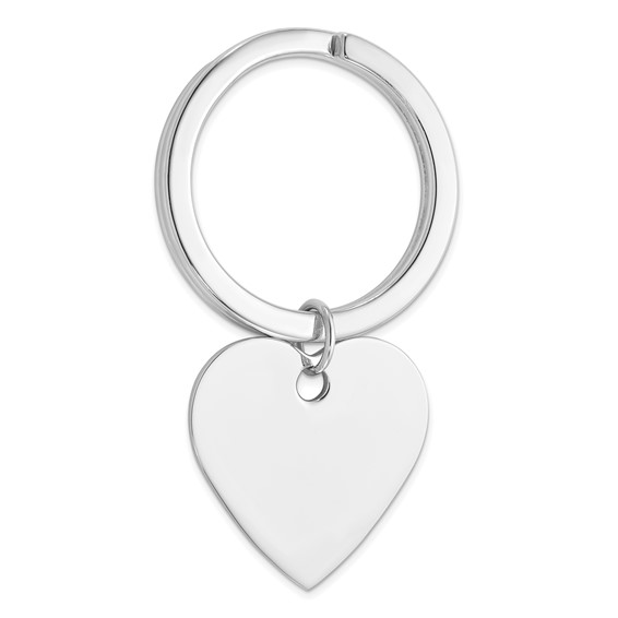 Sterling Silver Large Heart Key Ring