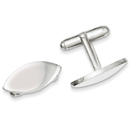 Sterling Silver Marquise Cufflinks