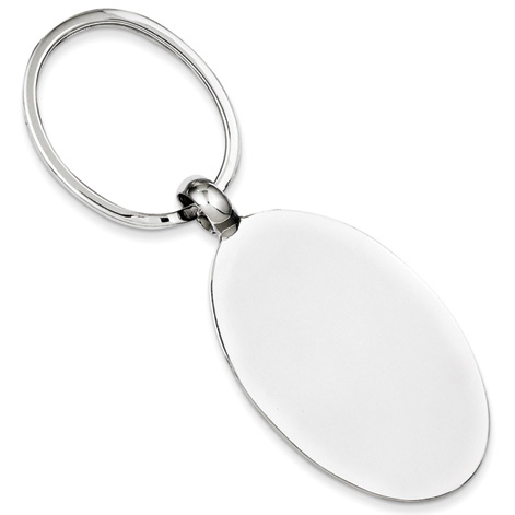 Sterling Silver Large Oval Key Ring