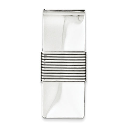 Sterling Silver Italian Money Clip with Banded Design