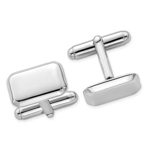 Sterling Silver Beveled Octagonal Cuff Links