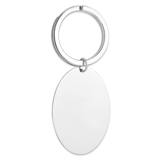 Sterling Silver Oval Tag Key Chain