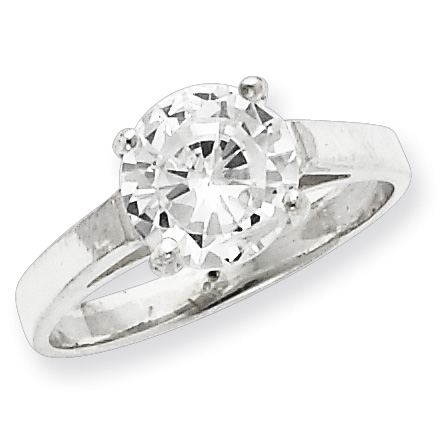 CZ Solitaire Ring Size 7 - Sterling Silver
