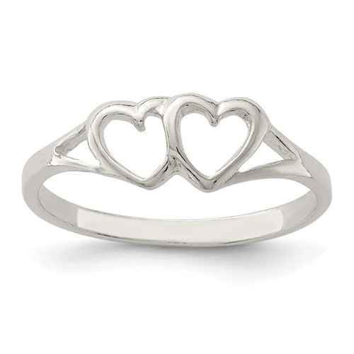 Sterling Silver Two Hearts Ring