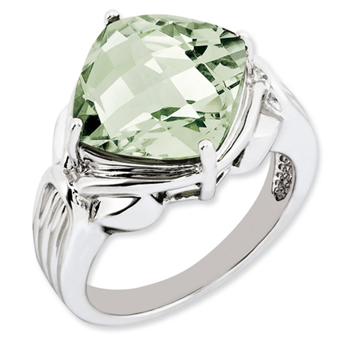 7.4 ct Sterling Silver Green Quartz Ring