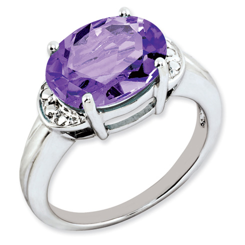 4.25 ct Sterling Silver Amethyst Ring