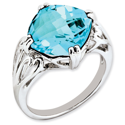 9.3 ct Sterling Silver Light Swiss Blue Topaz Ring