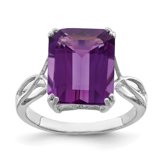 Sterling Silver 5.45 ct Amethyst Ring