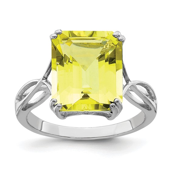 5.4 ct Sterling Silver Lemon Quartz Ring