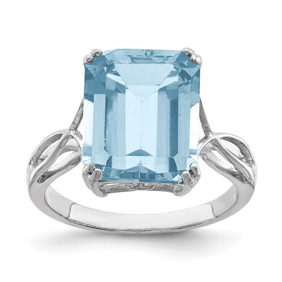 Sterling Silver 7.5 ct Light Swiss Blue Topaz Ring